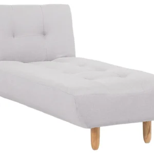 Fabric Chaise Lounge Light Grey ALSTEN