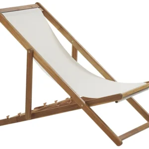 Folding Deck Chair and 2 Replacement Fabrics (Various Options) Light Wood ANZIO