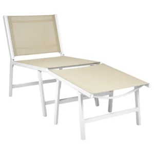 Garden Chair MARCEDDI Footstool Panna