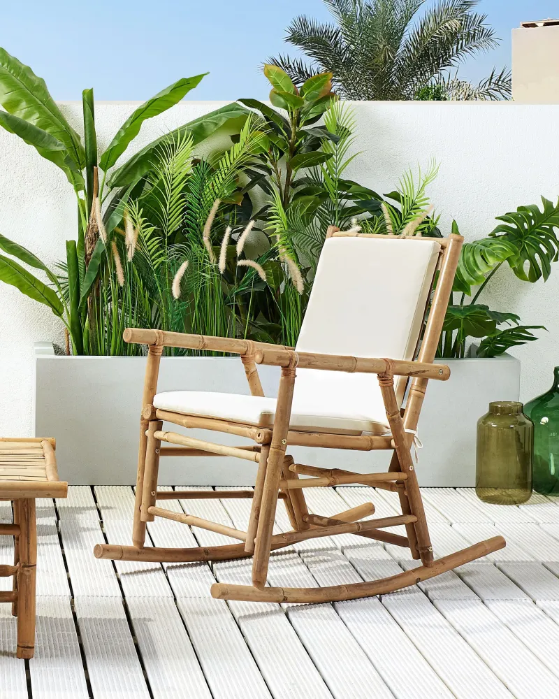Garden Rocking Chair FRIGOLE Bambù Wood Light Wood