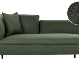 Left Hand Boucle Chaise Lounge Dark Green CHEVANNES