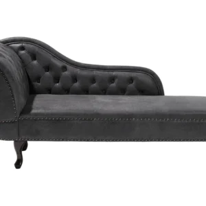 Left Hand Chaise Lounge Faux Dermantin Grey NIMES
