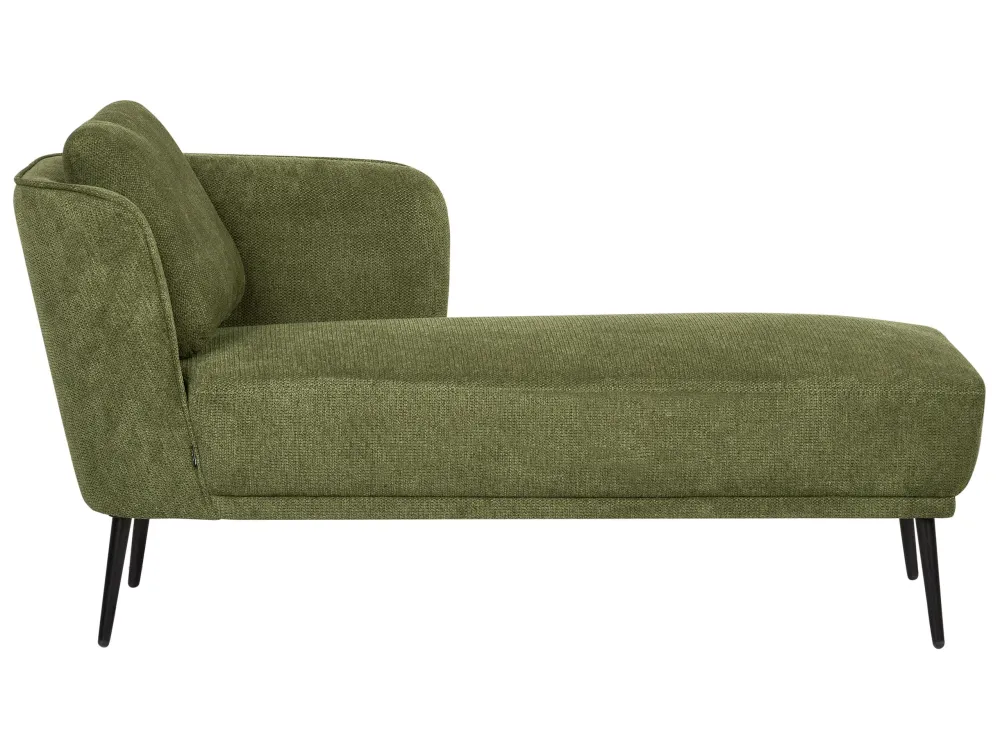 Left Hand Fabric Chaise Lounge Dark Green ARTHEZE