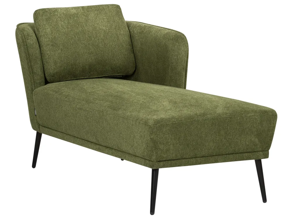 Left Hand Fabric Chaise Lounge Dark Green ARTHEZE