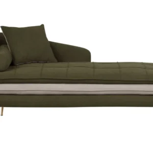 Left Hand Fabric Chaise Lounge Green GONESSE