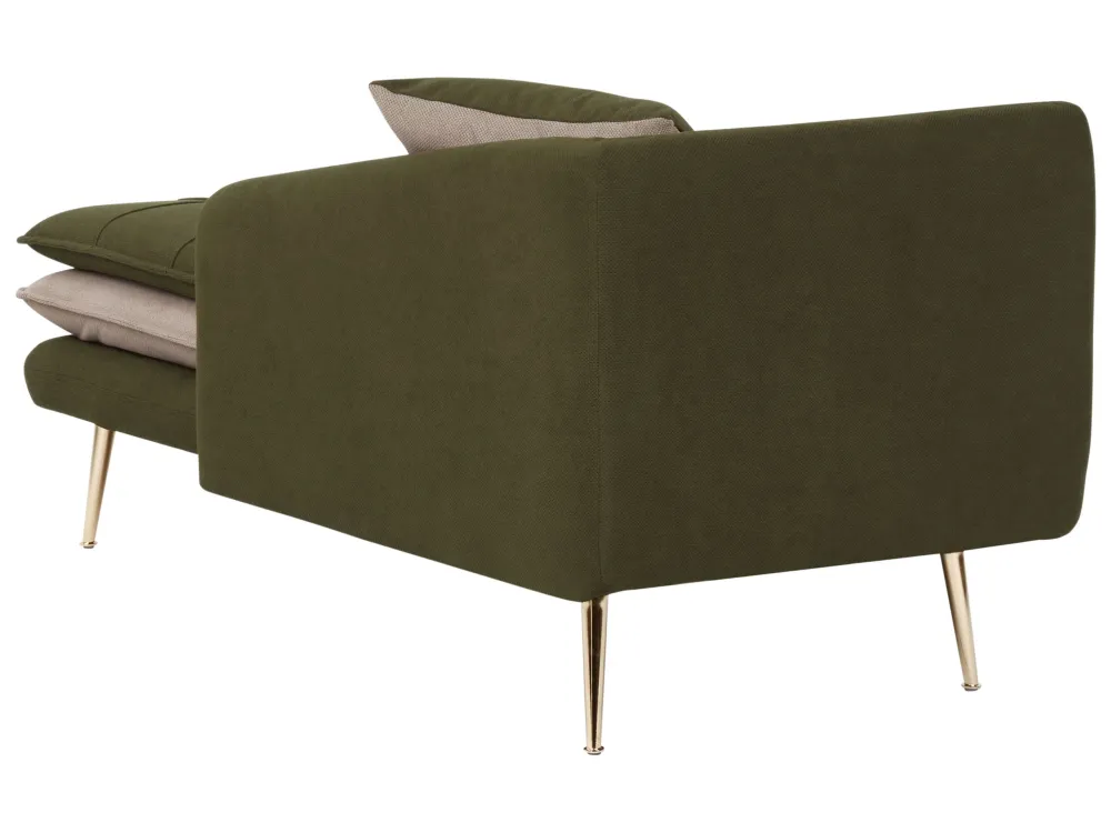 Left Hand Fabric Chaise Lounge Green GONESSE