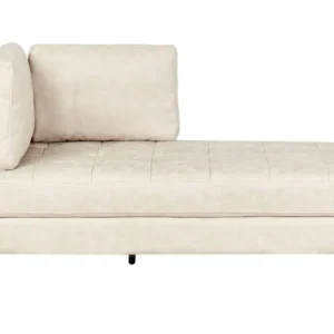 Left Hand Faux Leather Chaise Lounge Light Camoscio REBAIS