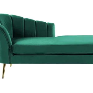 Left Hand Velluto Chaise Lounge Emerald Green ALLIER