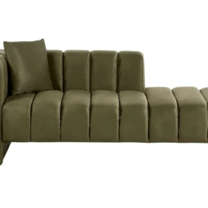 Left Hand velluto Chaise Lounge Green LANNILS