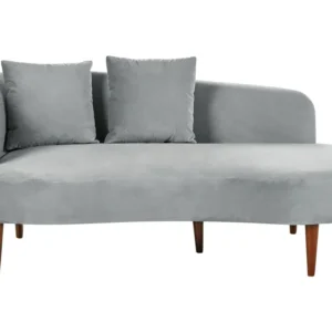 Left Hand Velluto Chaise Lounge Light Grey CHAUMONT