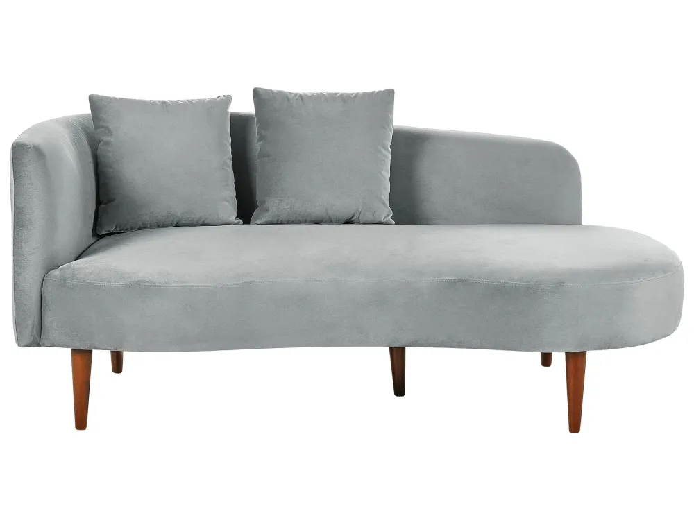 Left Hand Velluto Chaise Lounge Light Grey CHAUMONT