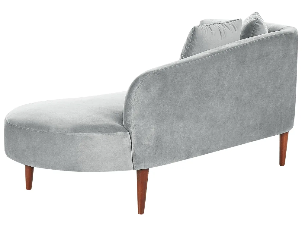 Left Hand Velluto Chaise Lounge Light Grey CHAUMONT
