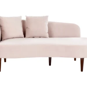 Left Hand Velluto Chaise Lounge Pink CHAUMONT