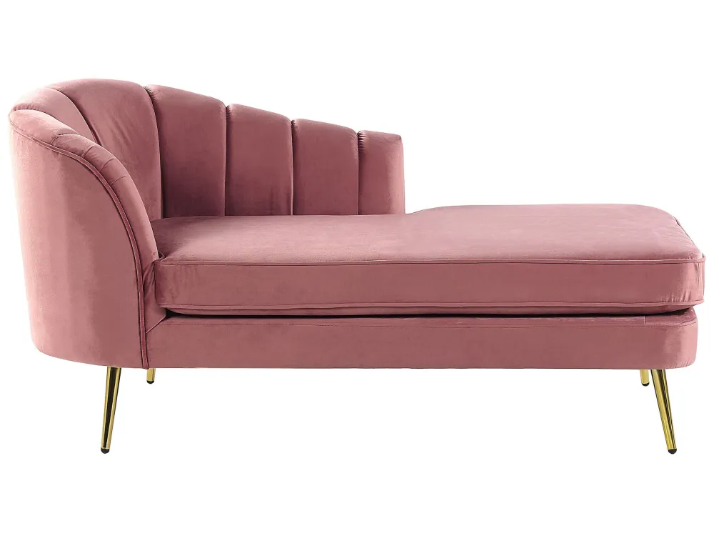 Left Hand velluto Chaise Lounge Pink ALLIER