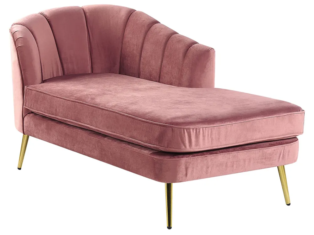 Left Hand velluto Chaise Lounge Pink ALLIER
