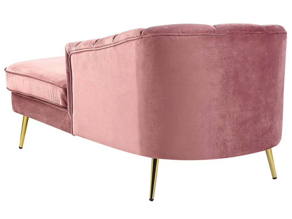 Left Hand velluto Chaise Lounge Pink ALLIER