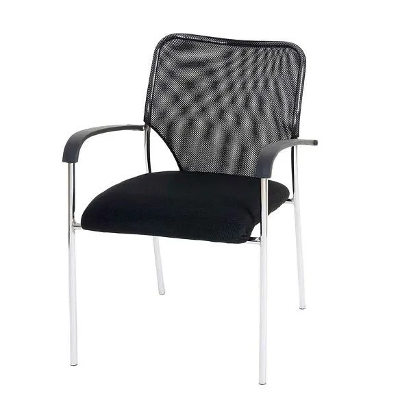 Mendler Tulsa sedia visitatore set di 2 sedia da conferenza impilabile tessuto/tessuto seduta nera schienale nero 47796