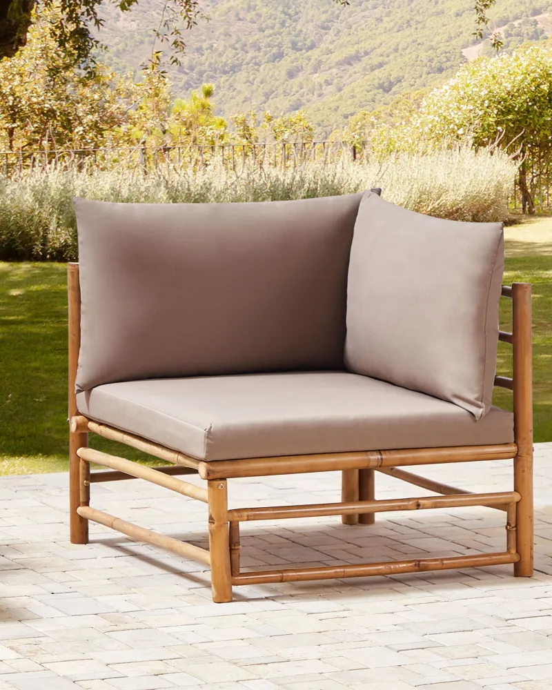 Modulo angolare da giardino CERRETO Legno di bambù Tortora Legno Massello