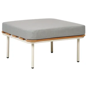Ottomana da giardino SENISE Grigio Legno Massello