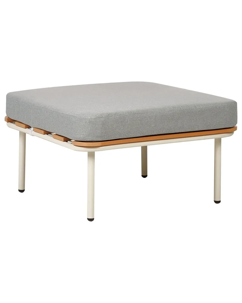 Ottomana da giardino SENISE Grigio Legno Massello