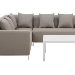 Outdoor Upholstered Sofa Lounge Set BELIZE Pes Beige Right Hand 5 Seater