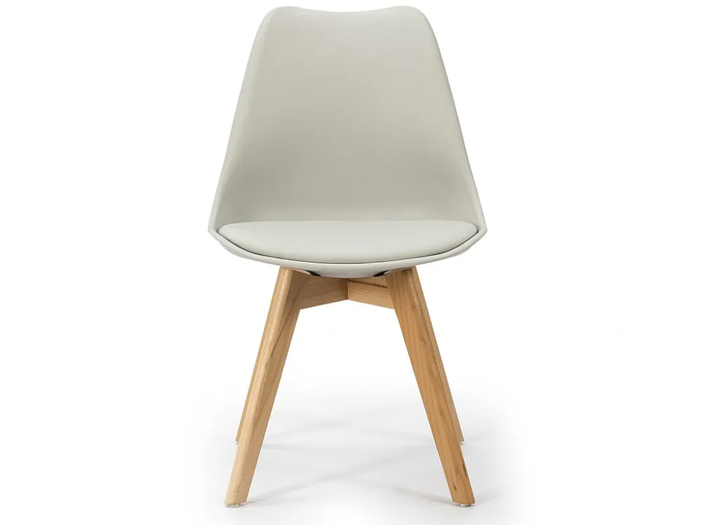 Pack 4 sedie Klara Grey, gambe legno e seduta imbottita