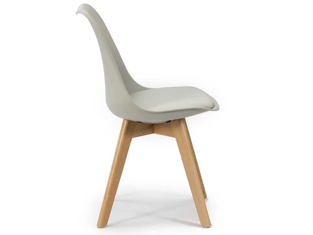 Pack 4 sedie Klara Grey, gambe legno e seduta imbottita