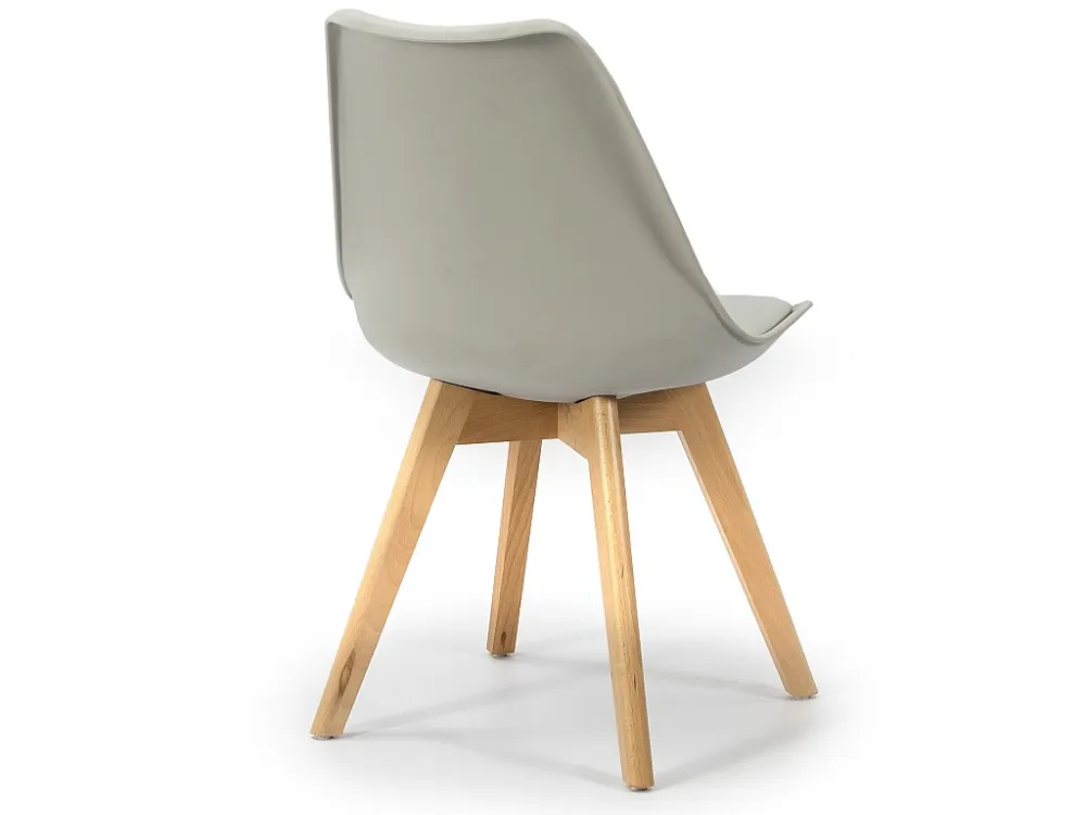 Pack 4 sedie Klara Grey, gambe legno e seduta imbottita