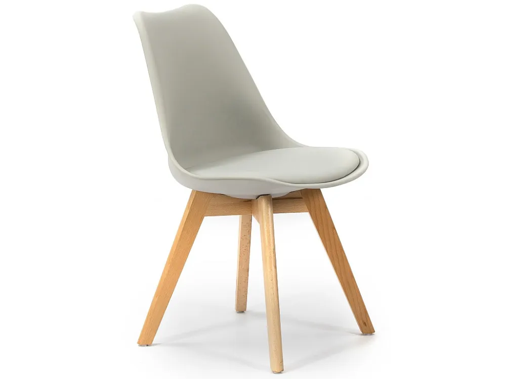Pack 4 sedie Klara Grey, gambe legno e seduta imbottita