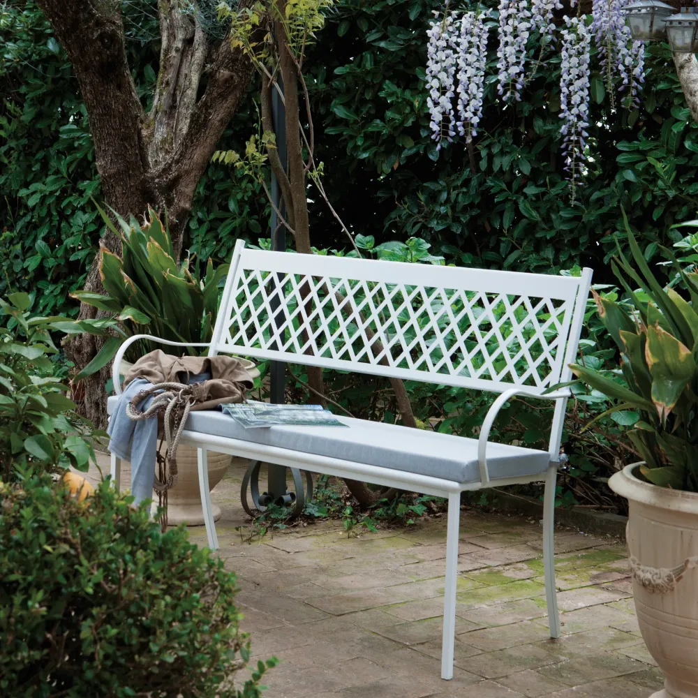 Panca metallo da giardino "Summertime" sofà impilabile cm 127x56 93h