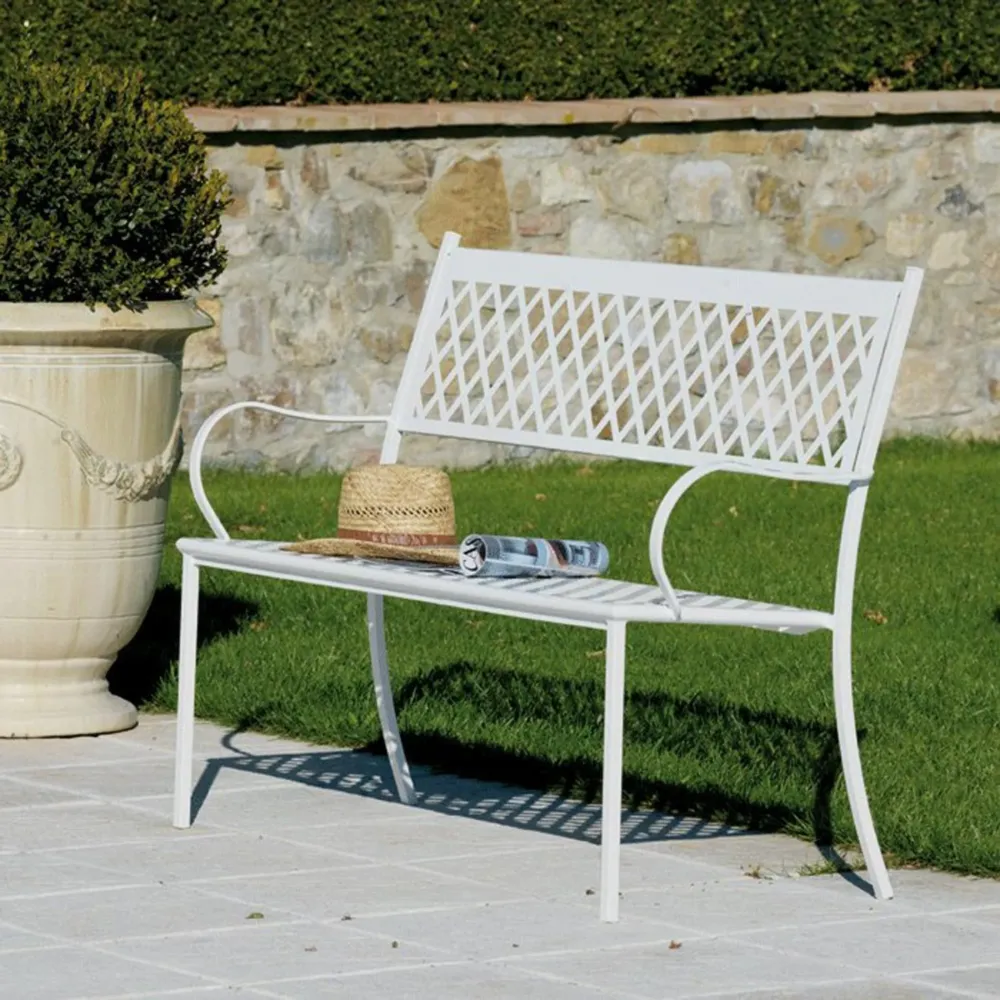 Panca metallo da giardino "Summertime" sofà impilabile cm 127x56 93h