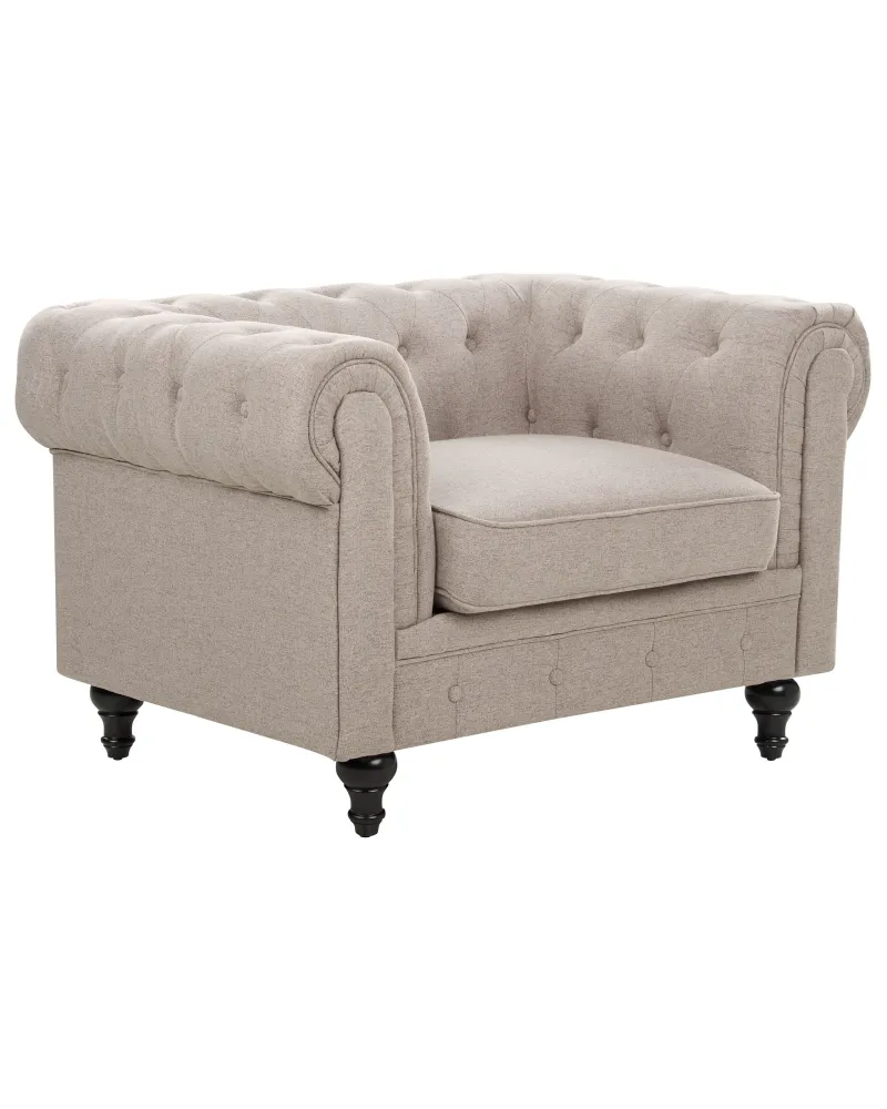 Poltrona CHESTERFIELD Tessuto Tortora