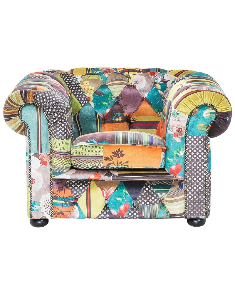 Poltrona CHESTERFIELD Tessuto Verde limpido