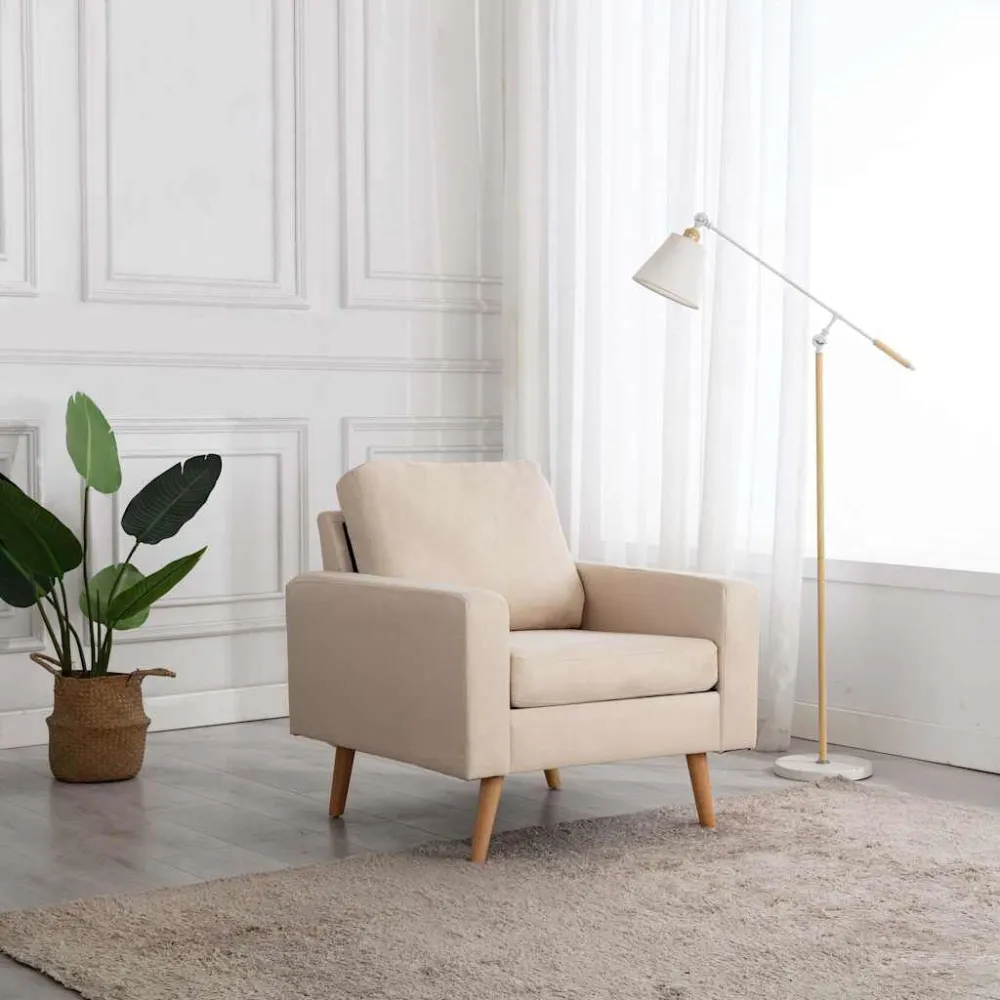 Poltrona Crema Tessuto