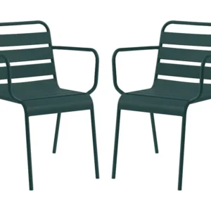 Poltrona da giardino impilabili Metallo Verde abete Lotto di 2 MIRMANDE di MYLIA