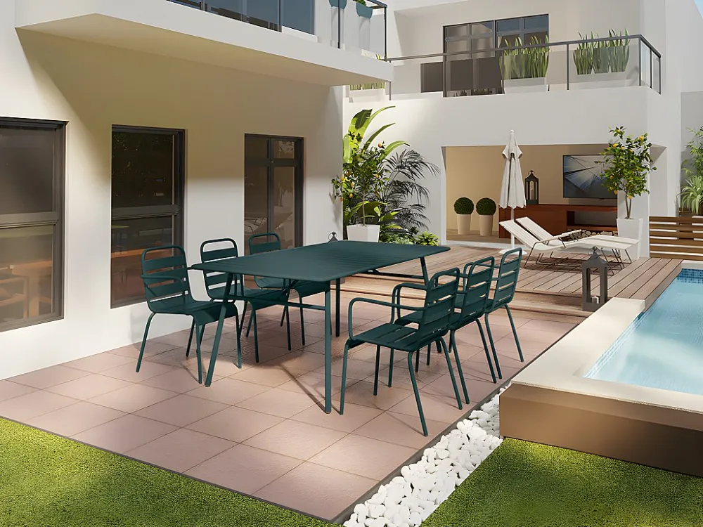 Poltrona da giardino impilabili Metallo Verde abete Lotto di 2 MIRMANDE di MYLIA