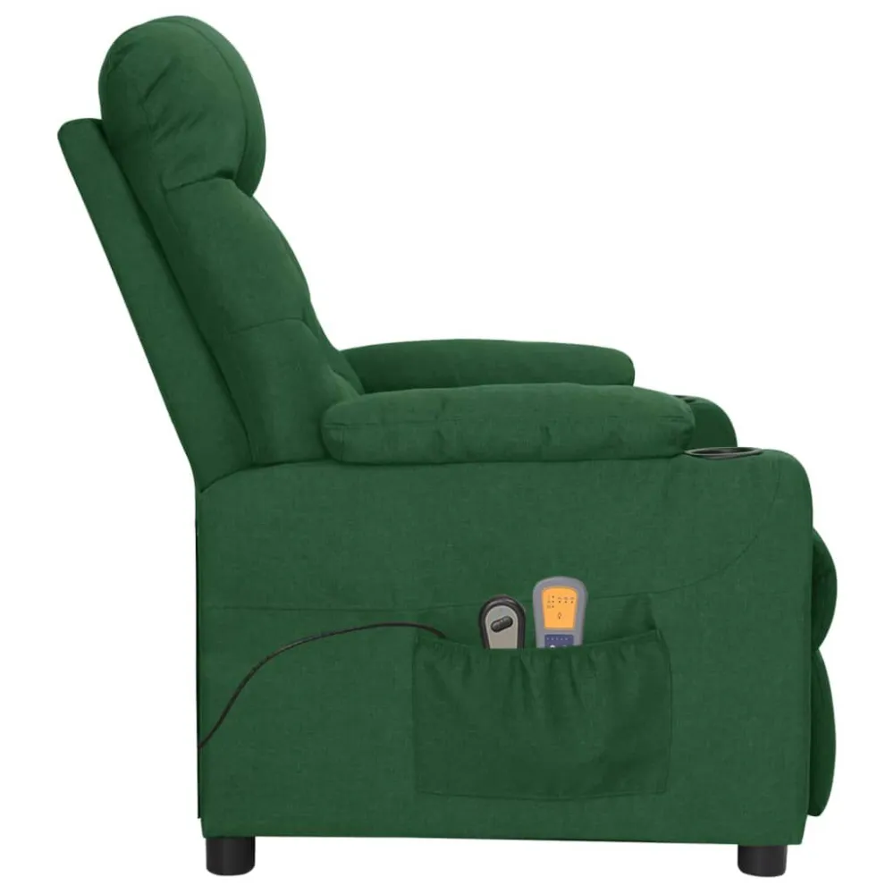 Poltrona Massaggiante Elettrica Verde Nero Tessuto