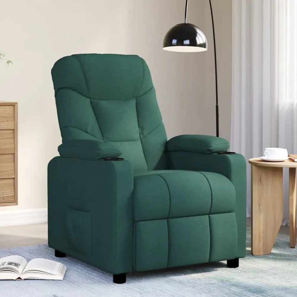 Poltrona Massaggiante Verde Nero Tessuto