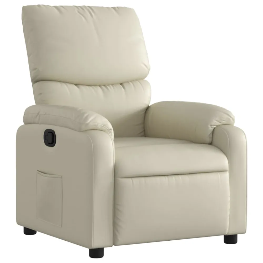 Poltrona Reclinabile Crema Similpelle