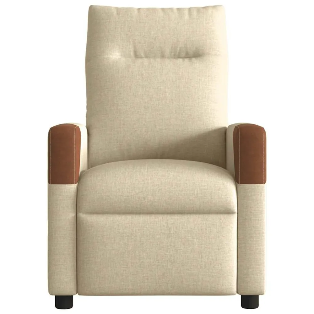 Poltrona Reclinabile Tessuto Crema