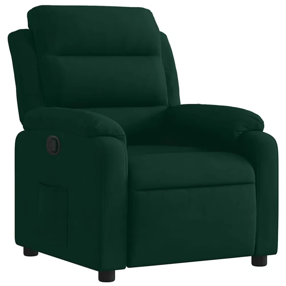 Poltrona Reclinabile Verde Fosco Velluto
