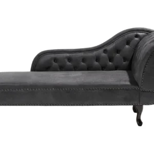 Right Hand Chaise Lounge Faux Camoscino Grey NIMES