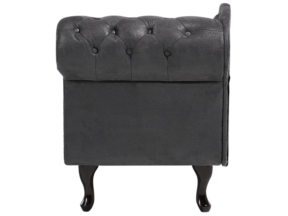 Right Hand Chaise Lounge Faux Camoscino Grey NIMES