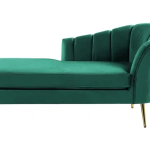 Right Hand Vellutato Chaise Lounge Emerald Green ALLIER