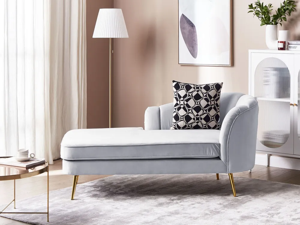 Right Hand Vellutato Chaise Lounge Grey ALLIER