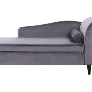 Right Hand Di velluto Chaise Lounge Dark Grey LUIRO