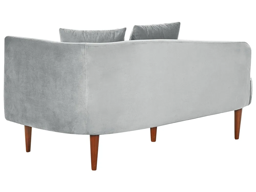 Right Hand Di velluto Chaise Lounge Light Grey CHAUMONT