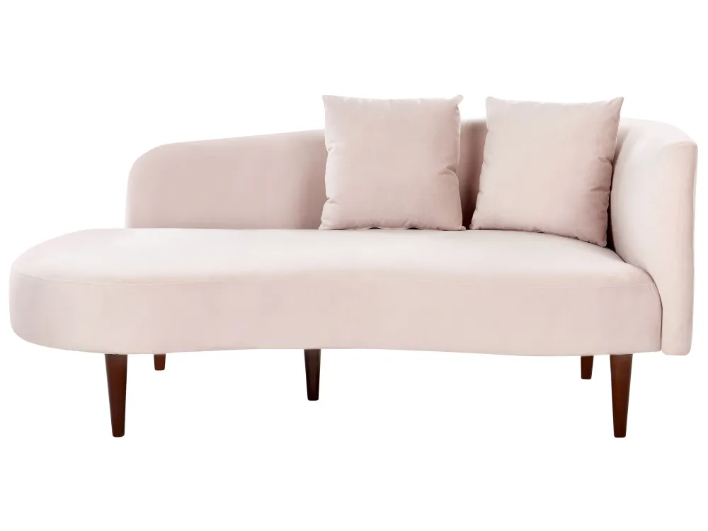 Right Hand velluto Chaise Lounge Pink CHAUMONT