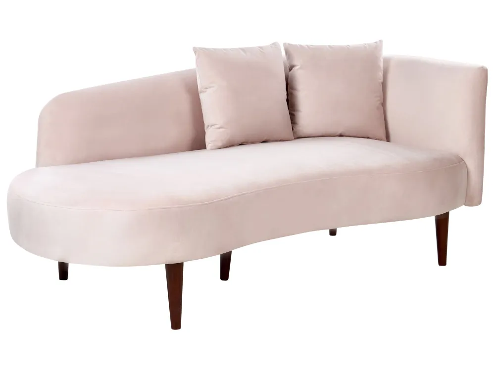 Right Hand velluto Chaise Lounge Pink CHAUMONT