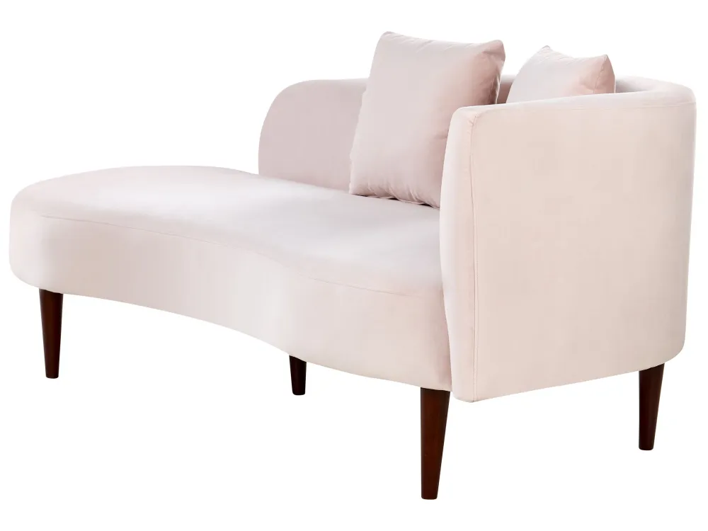 Right Hand velluto Chaise Lounge Pink CHAUMONT